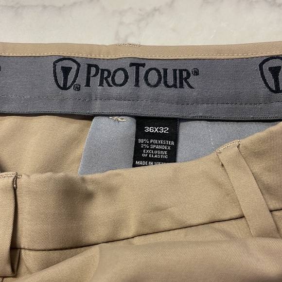 Men’s Pro Tour Khaki Slacks with Pleated Front 36x31 - Picture 7 of 9
